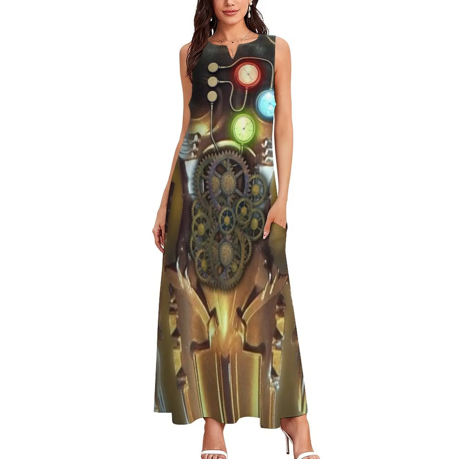 steampunk cyborg body Long Dress elegant and pretty women's dresses elegant women's sets summer dress women 2025 Dress