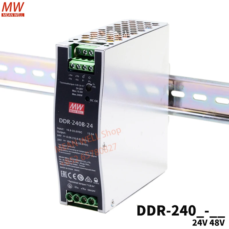 

MEAN WELL Switching Power Supply Original 240W DIN Rail Type DC-DC Converter DDR-240B DDR-240C-24 DDR-240D-24 DDR-240D-48