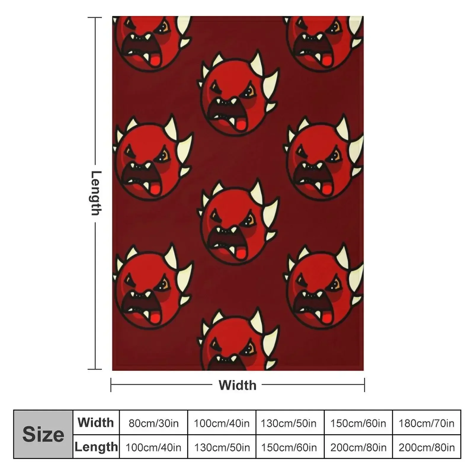 Geometry Dash Extreme Demon Throw Blanket couch cozy soft plush fuzzy picnic outdoor blanket