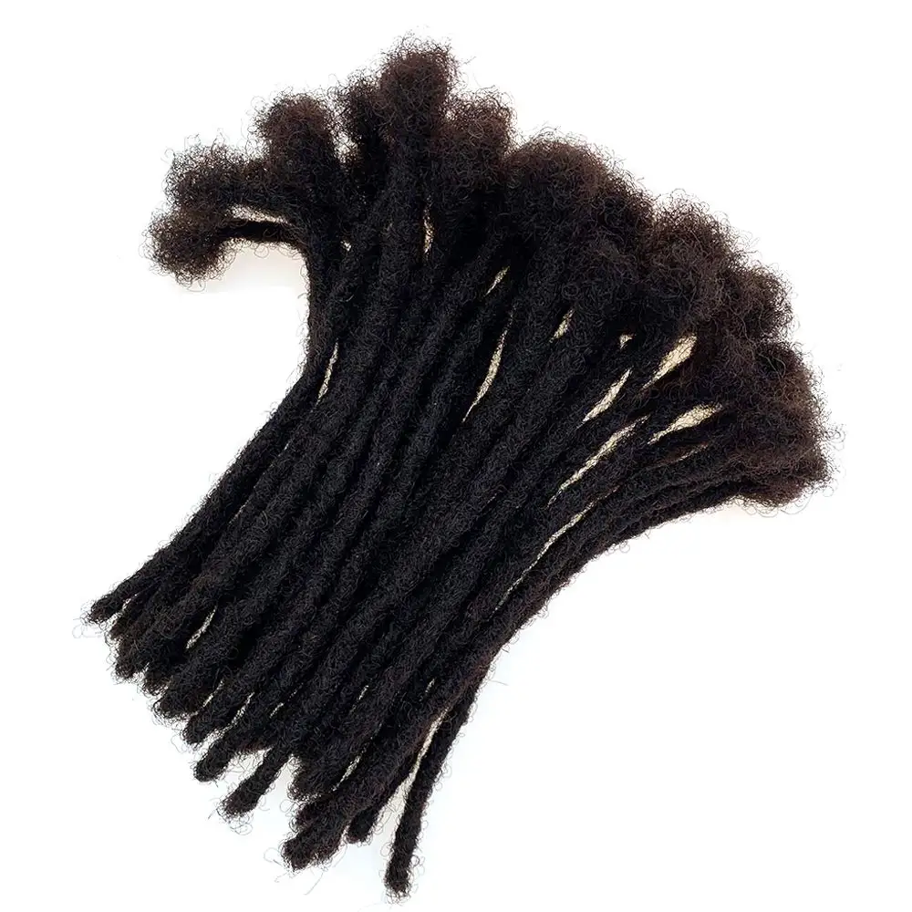 Afro Fully Handmade Permanent Loc Extensions Human Hair Raw Vietnamese 0.4 cm Width Dreadlock Extensions For Men/Women 10-40Pcs