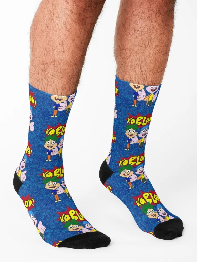 النيكلوديون كابلام هنري و يونيو الرسم على ورق قماش الجوارب كرة القدم مصمم العلامة التجارية الأحذية جوارب رياضية الجوارب النساء الرجال