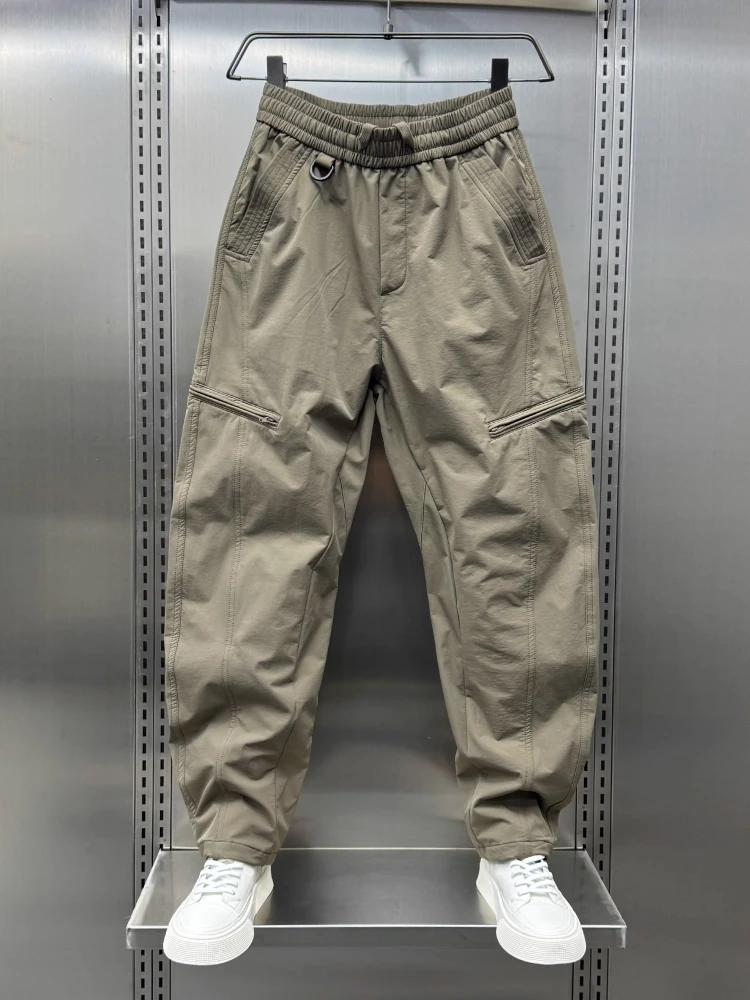 

Мужские брюки-карго свободного кроя на молнии для активного отдыха, молодежные, повседневные, укороченные (до щиколотки)