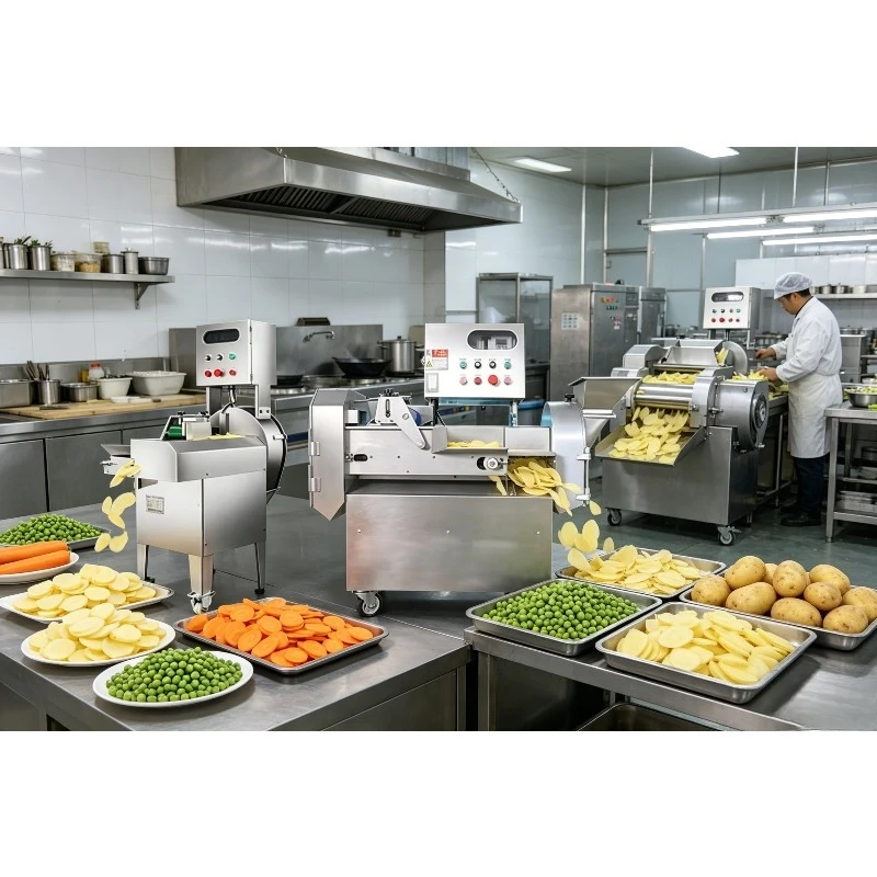 Commercial Veg Cutter, Dual Head Fruit Slicer with Detachable Blades, Heavy Chopper for Restaurant Kitchen & Catering
