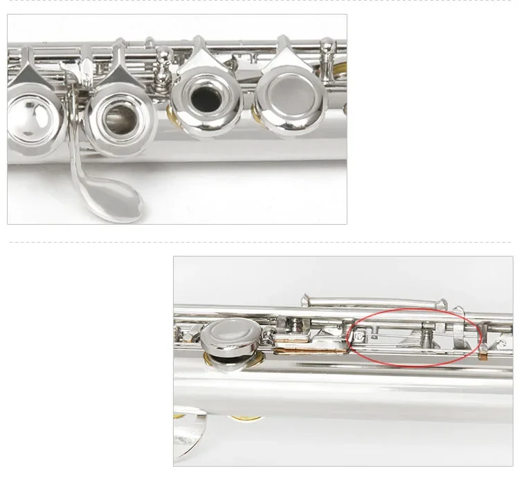 Wholesale Professional 17 Hole E Key Nickel Plated Silver Open Hole C Tone Flute For Performance