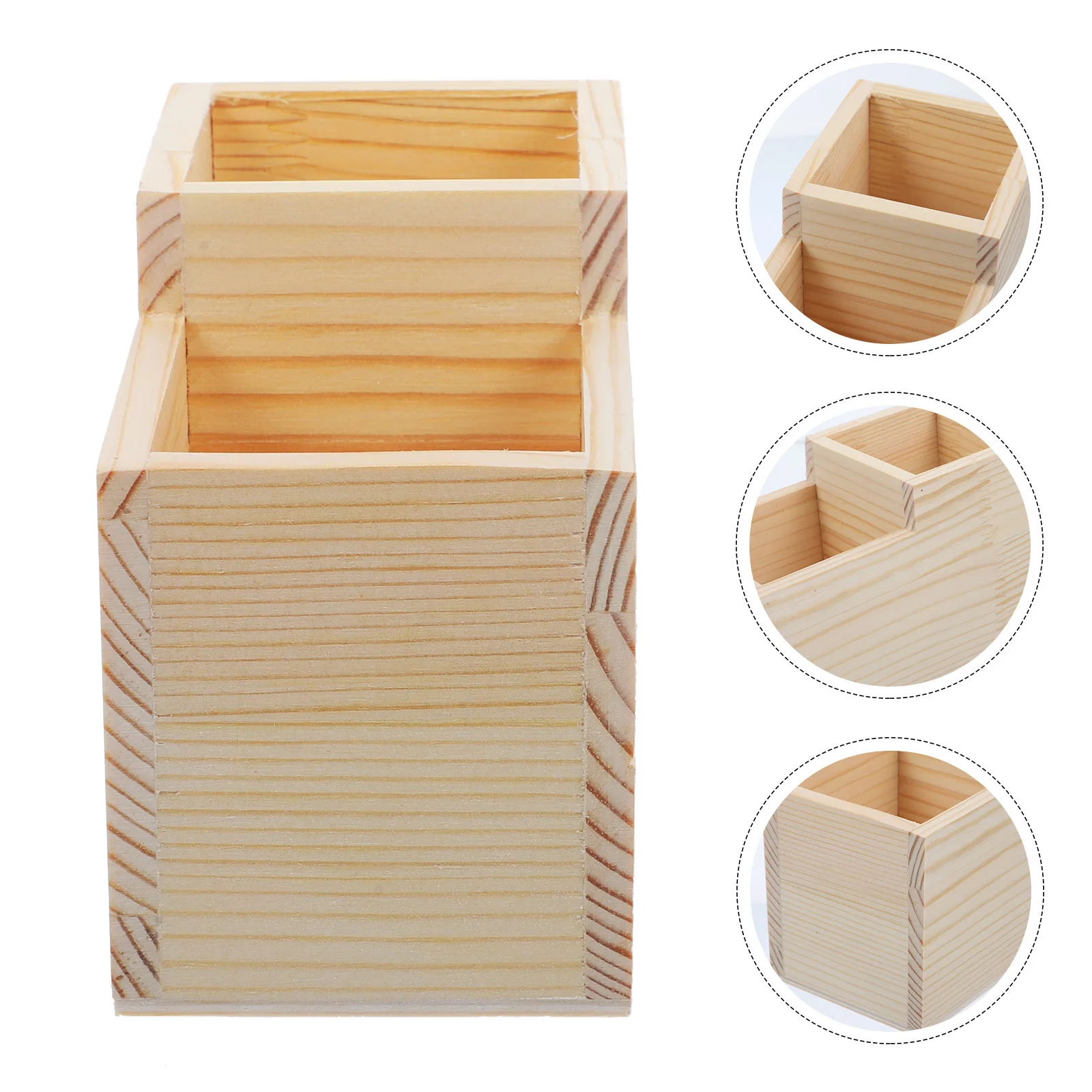 Boîte de rangement de bureau en bois, organisateur d'outils pour ongles en bois naturel, étui de maquillage multifonctionnel, support de manucure, organisateur de bureau