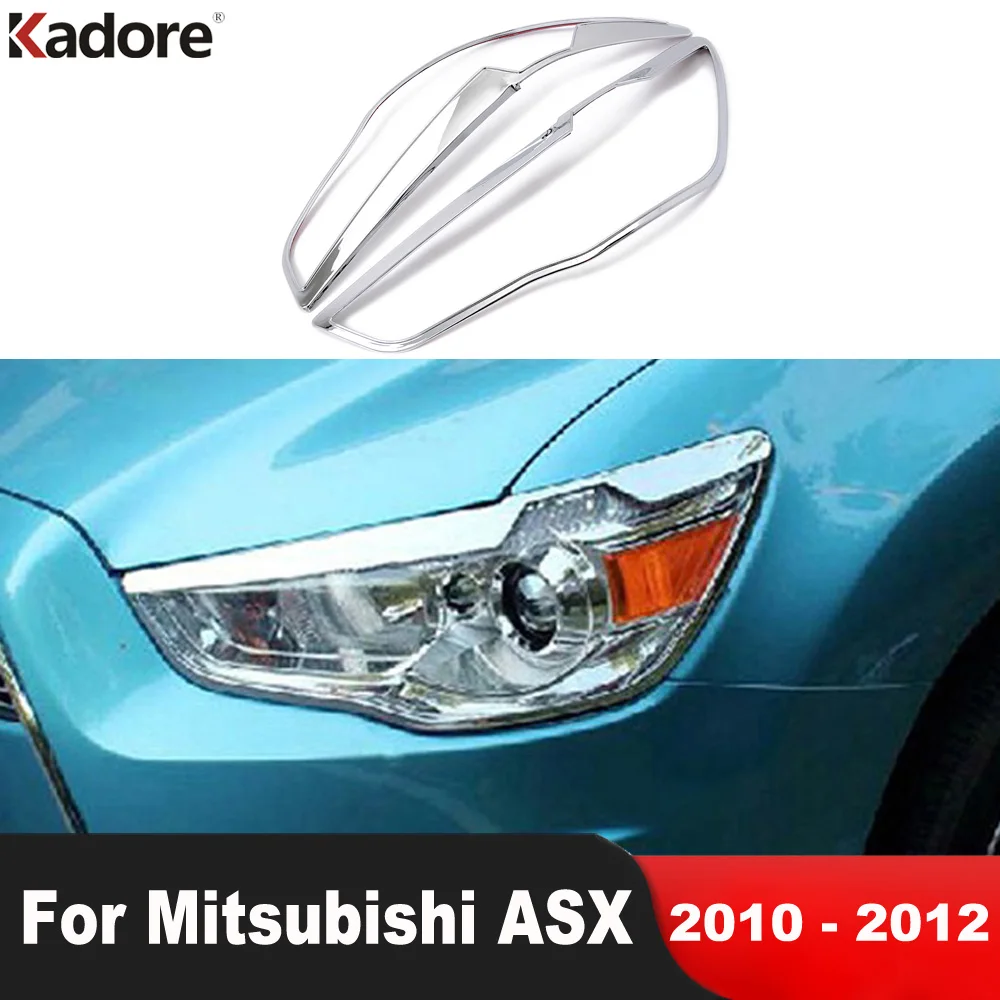 

Накладки на переднюю фасветильник для Mitsubishi ASX SUV 2010 2011 2012, хромированные автомобильные аксессуары, накладки на передсветильник фару