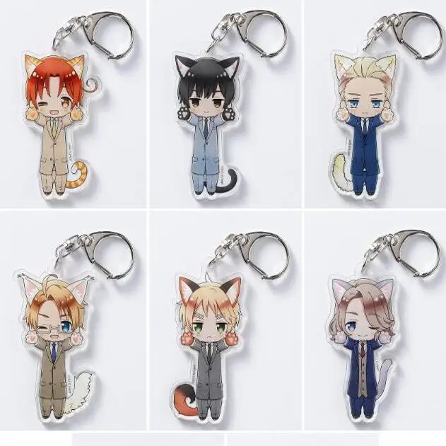 Axis Powers Hetalia Alfred F. Jones Arthur Kirkland Francis Bonnefoy Cat Anime Keychain Pendant Pendant Keyring GoodsFriend Gift