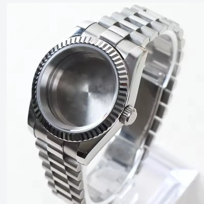36mm/39mm Fluted Bezel NH35 Case For SK DJ Replacemet Part Sapphire Glass Stainless Steel Fit Nh35 Nh36 Movement Watch Case NH35