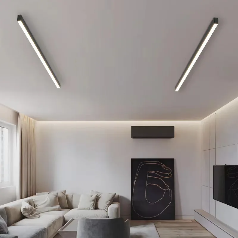 Luces Led de techo de tira larga, lámpara nórdica moderna para pasillo, balcón, dormitorio, comedor, sala de estar, decoración interior del hogar