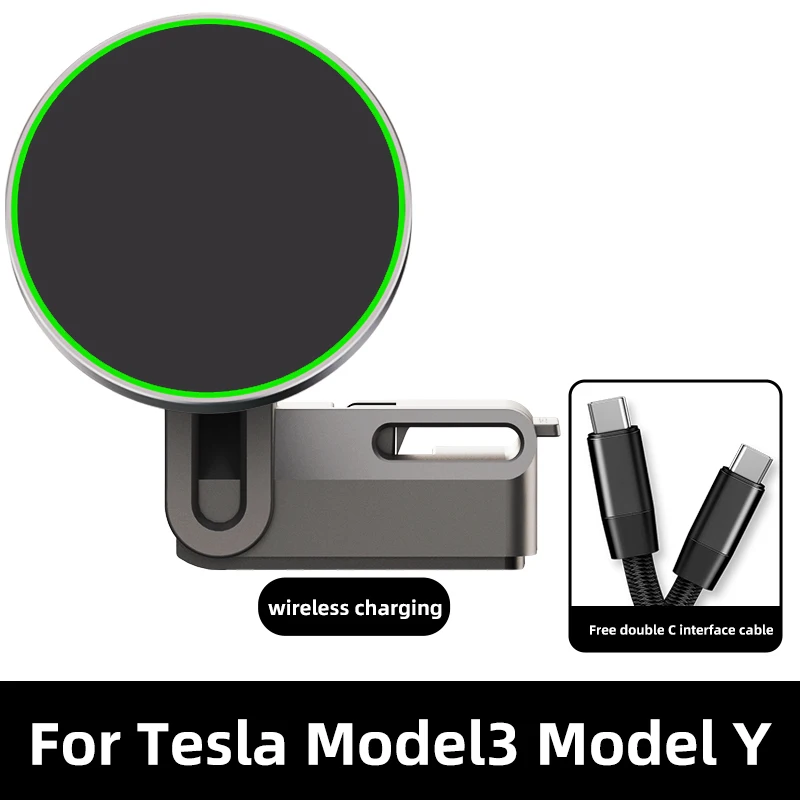 Supporto per telefono TEEQ per supporto per auto MagSafe [Never Blocking] supporto per telefono Tesla Model 3 Y accessori Tesla Model 3 Y,