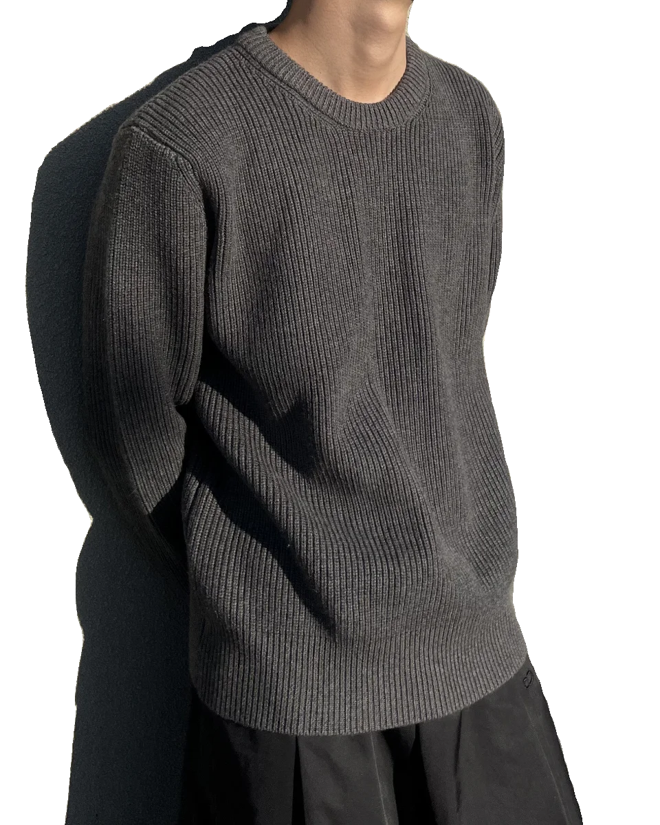 MM Style 22AW New Four Corner Stitching Wool Round Neck Pullover Versatile Men's and Women's Autumn and Winter Knitted Sweater