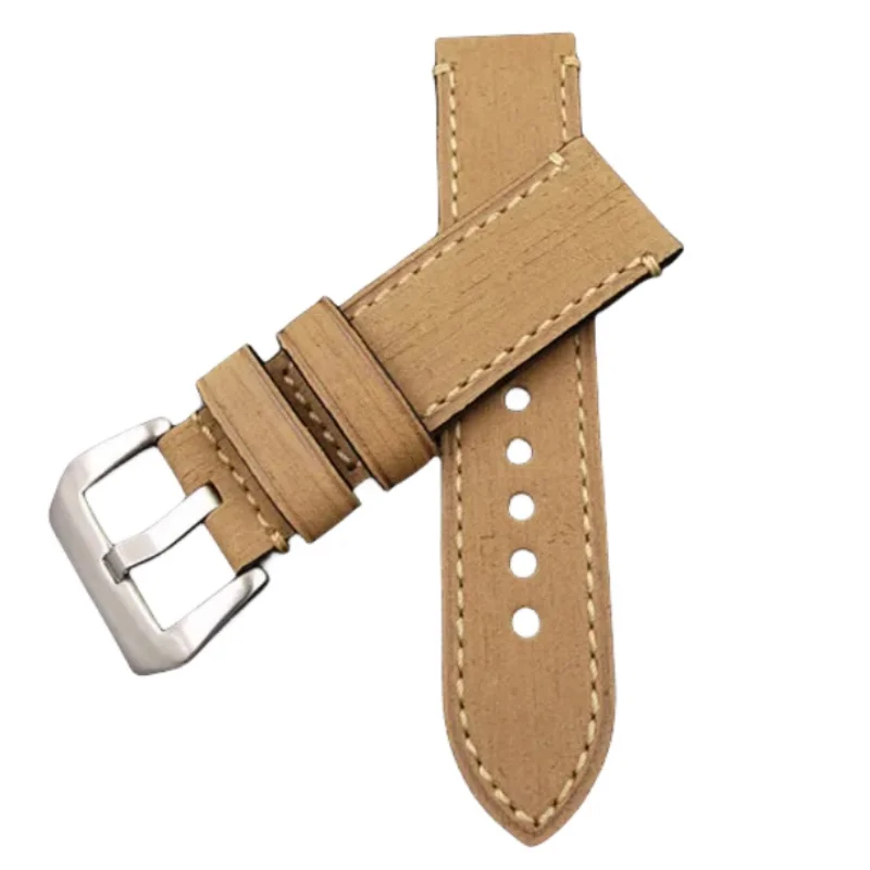 1PCS 20MM 22MM 24MM 26MM Genuine Leather Crazy Horse Leather Watch Band Watch Strap Man Black Coffee Grey Beige -WB12075