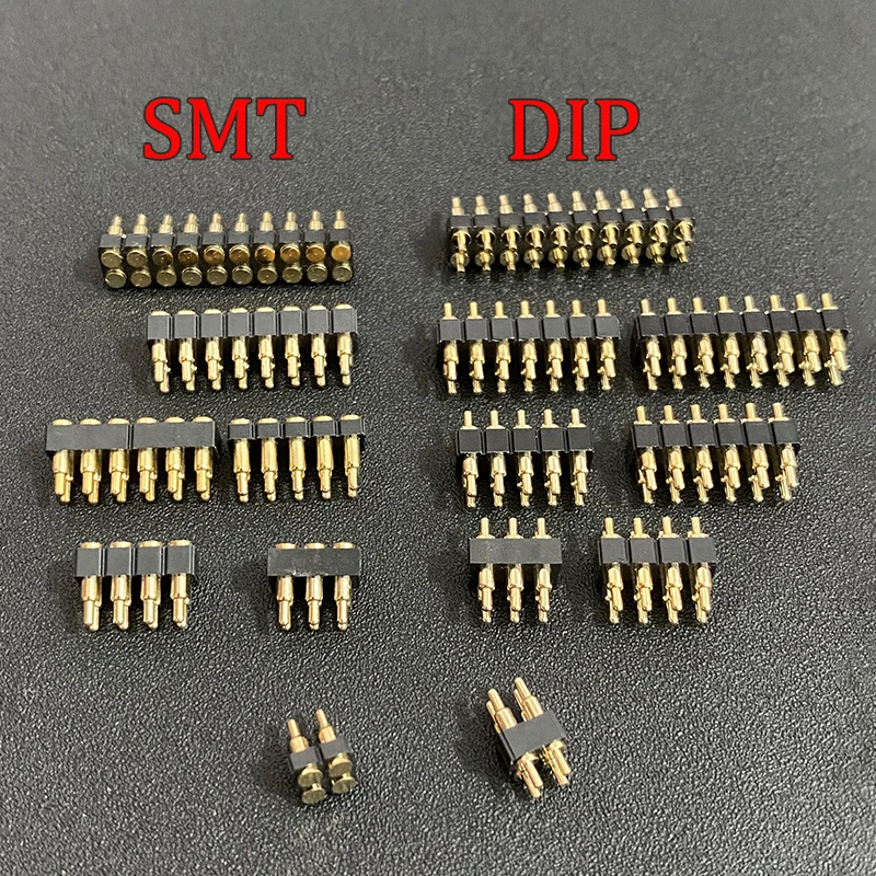 1 Stück Federbelasteter Pogo-Pin-Steckverbinder 4/6/8/10/12/14/16/20 Pin Doppelreihig Oberflächenmontage SMT & DIP, Höhe 7,0 mm, Rastermaß 2,54 mm – Detail 2
