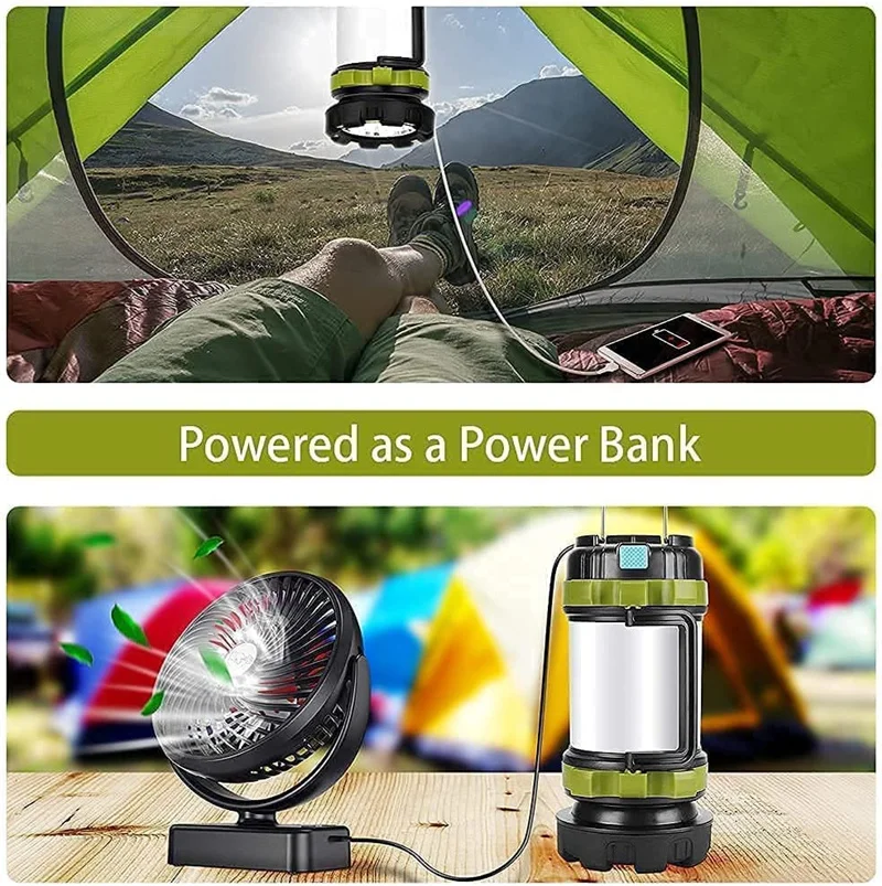 Camping Lantaarn Oplaadbare 3000 Capaciteit Power Bank Camping Zaklamp Waterdichte Led Draagbare Camping Lamp Torch Flash Light