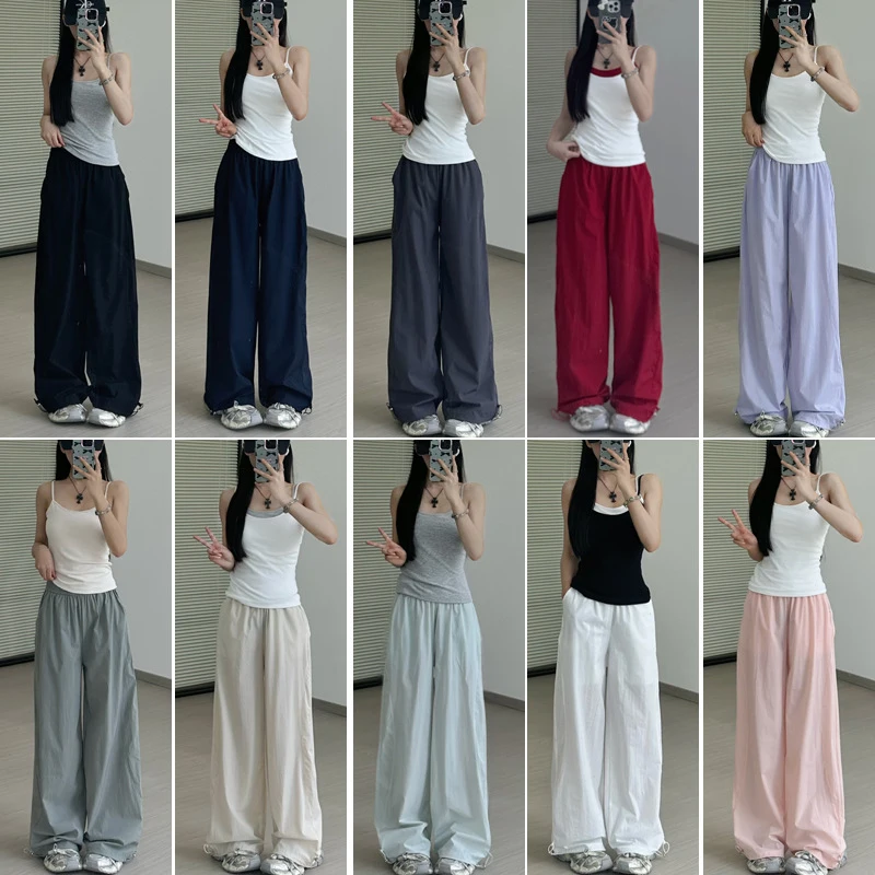 Cargo Pants Womens Coffee Summer Polyester Banded Capri Cycling Outdoors Quick-Drying Waterproof Lightweight Activewear Relaxed