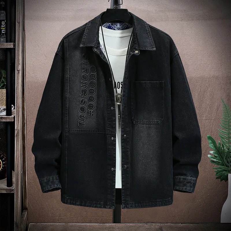 Casual Men's Washed Cotton Denim Shirts 2025 Spring Autumn Hip Hop Streetwear Slim Fit Jackets Cowboy Retro Jeans Youth Top Coat