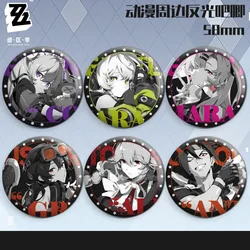 Zenless Zone Zero Laser Badge Ellen Joe Von Grace Hoshimi Miyabi Cute Cartoon Anime Pin Game Cosplay Jewelry 58mm Brooch Gift