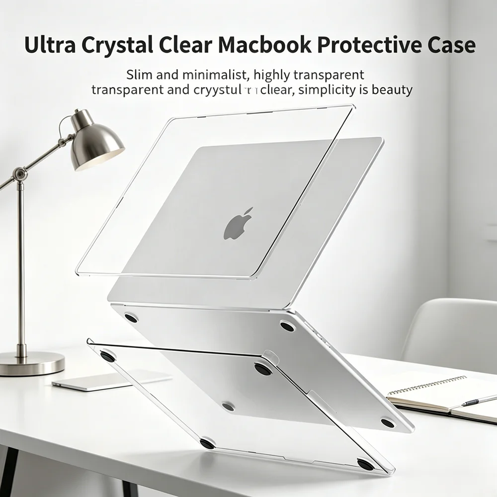 Shockproof MacBook Air 13.3 Inch Protective Case,for MacBook Air M1M2M3M4M5,frosted Clear/Black Laptop Cover