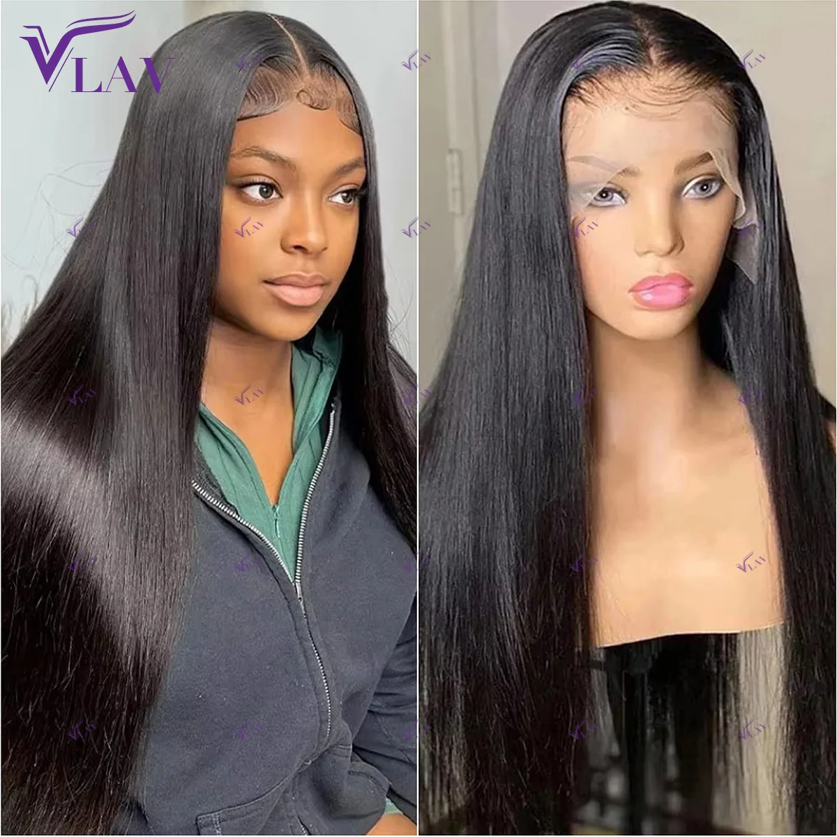 

Straight 400 Density 13x4/13x6 HD Transparent Lace Frontal Wigs Double Drawn Pre Plucked Brazilian 360 Full Lace Human Hair Wig