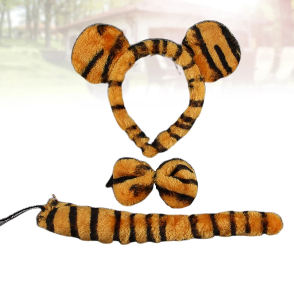

3Pcs Tiger Headb Bow Tie Kids Animal Costumes Cartoon Costume Children Party Supplies Favors Fun Design Photo Props Gifts