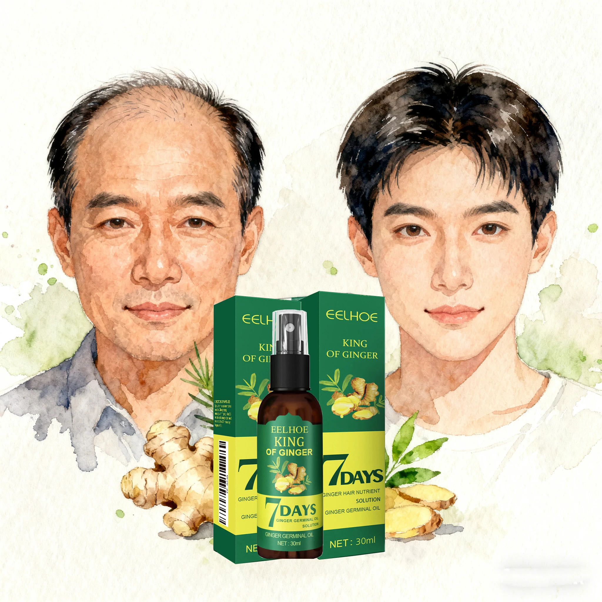 

Repair Damaged Scalp Treatment For Women Men Preventing Hair Loss Ginger Serum Anti Hair loss Baldness Regrowth Hair Care Oil