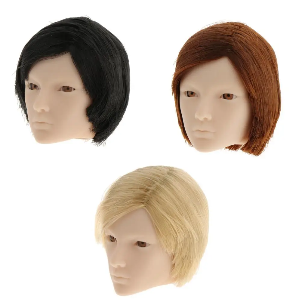 

1/6 Scale Head Sculpt Short Hair for 12inch Male Action Figure