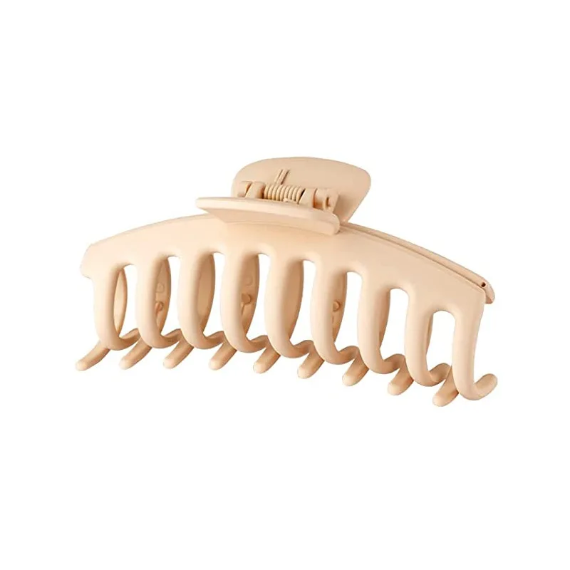 Neue große Haarklammer für Frauen und Mädchen, Pferdeschwanz-Haarspangen, Kaffee, Beige, Haarnadel, Krabben-Haarspange, modischer Haarschmuck, Ornamente – Detail 3