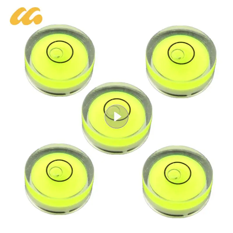 5pcs Precision Circular Mini Spirit Level Set Meter Bubble Inclinometer Green Bullseye Cameras Measure Tools Horizontal Ruler