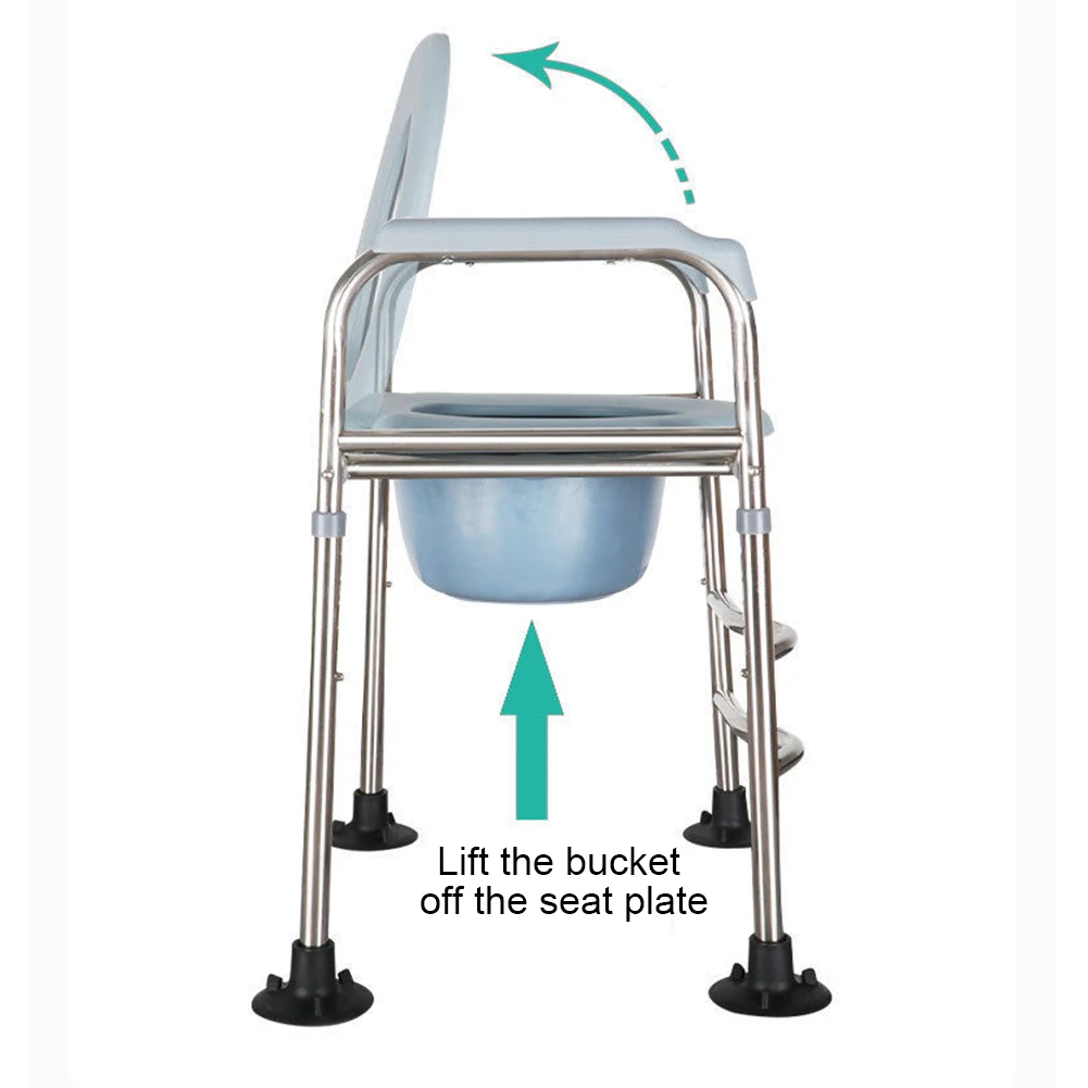 ที่นั่งสุขภัณฑ์แบบยกสูงพร้อมที่วางแขน โครงที่นั่งสุขภัณฑ์สแตนเลส ที่ยกสุขภัณฑ์สำหรับผู้พิการ