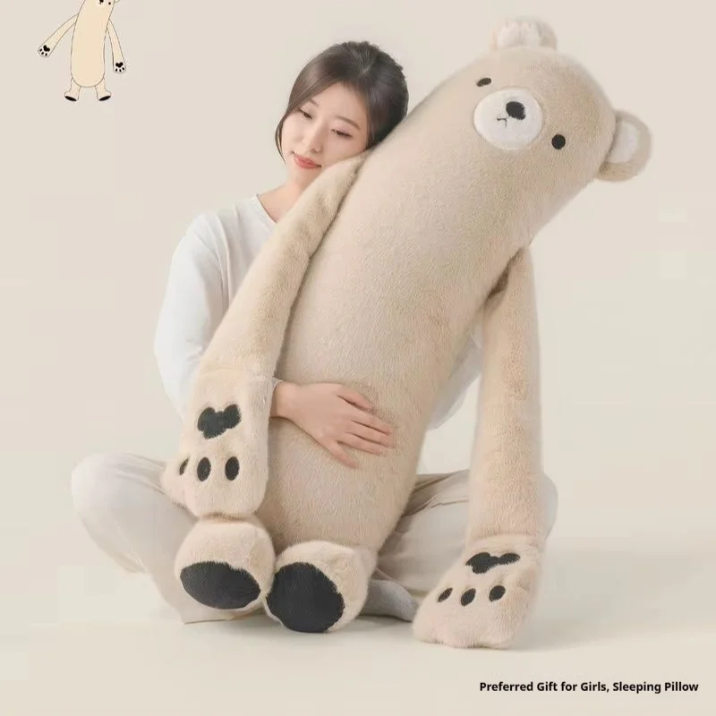White Bear Lord Soothes Sleeping Pillow For Girls Patting Sleeping Artifact For Adults Side Sleeping Leg Clamp Soothing Doll