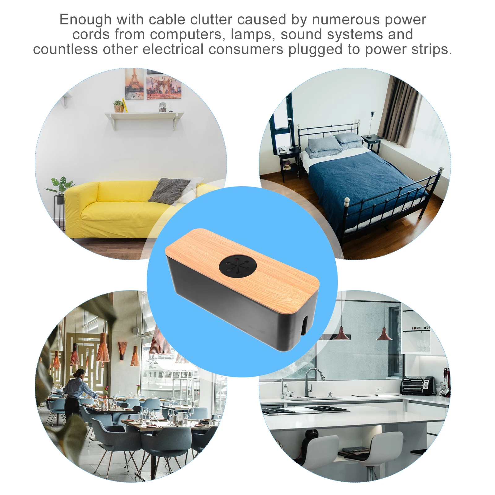 

Cable Storage Line Organizer Round Holed Wire Container Durable Material For Home Office Gaming Cord Management Safe