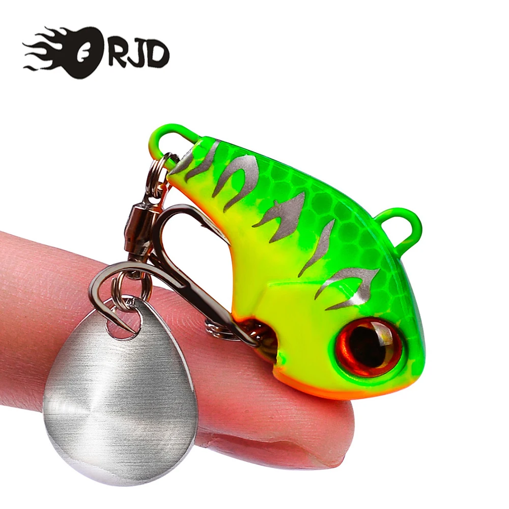 

ORJD Rotating Metal VIB Vibration Fishing Lures with Treble Hook Spinner Spoon 6g 10g 15g 21g 28g Hard Baits Fishing Tackle Tool