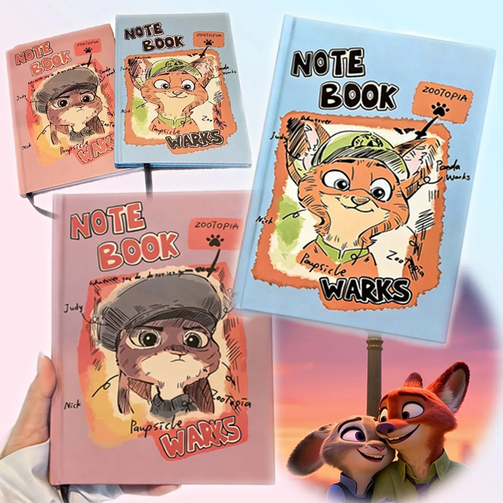 ديزني Zootopia2 أنيمي الطرفية أرنب جودي فوكس نيك دمية نموذج عالية الجمال النقدية تخزين كتاب طالب فضفاض ورقة دفتر هدية