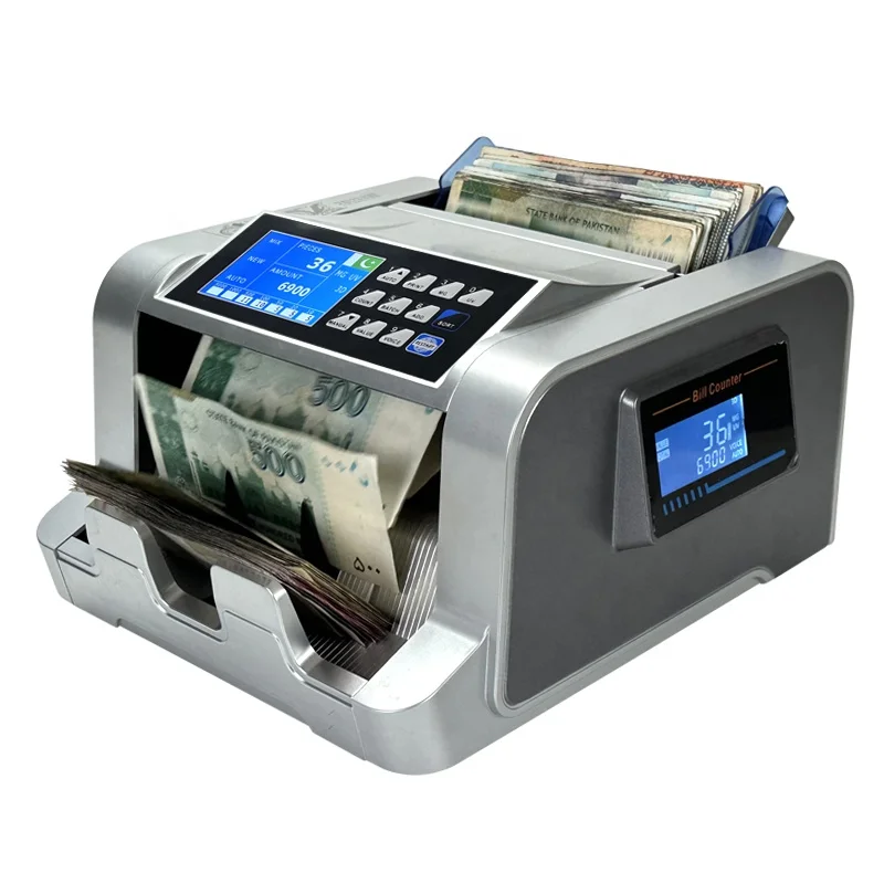 Portable Currency Counting Machine Ticket Counter PKR EUR UVMG Cashier Counter Banknotes Mix Counting Fake notes Detector