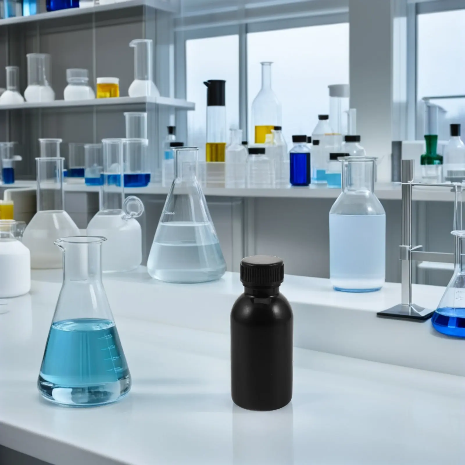 20Pcs Wide Mouth Reagent Bottle 100Ml Leakproof Plastic Lab Sample Container Light Blocking for Chemical Reagents Solid Samples