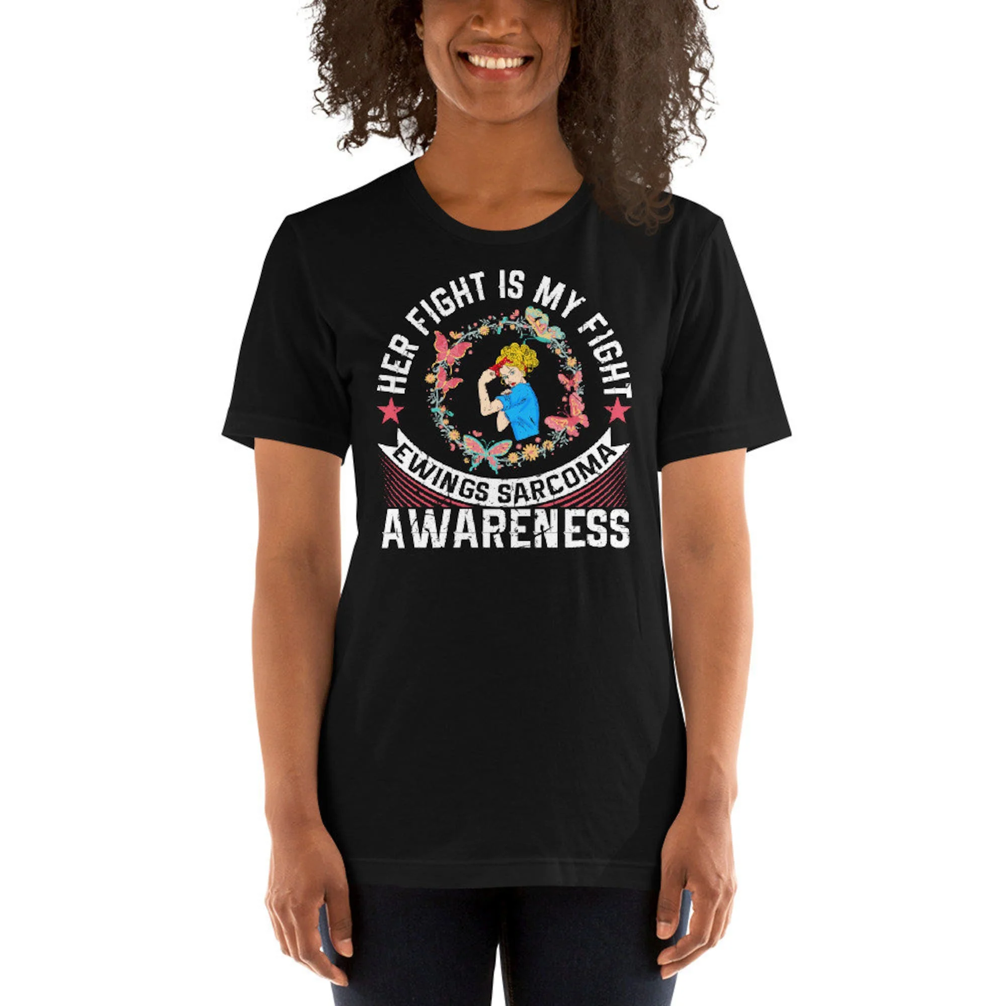 Ewings Sarcoma Awareness Her Fight Is My Fight Family Cancer Support Unisex T-Shirt