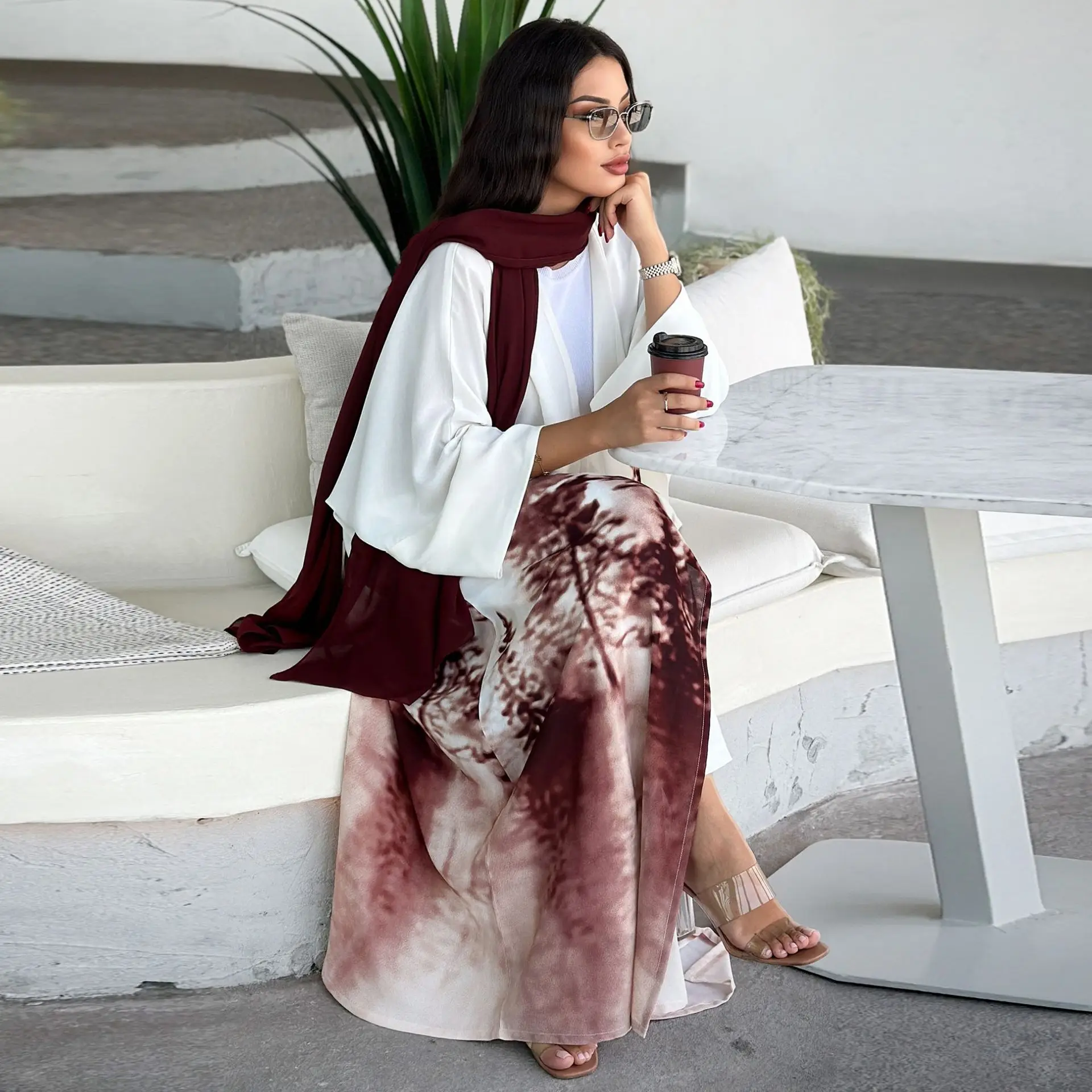 Summer Eid Open Muslim For Women Clothing Kimono Abaya Damen Dubai Kaftan Modest Dress Islam Caftan Marocain Femmes Musulmane