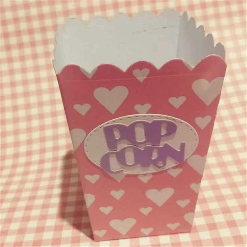 Nowe piękne pudełko na Popcorn Metal wykrojniki szablony dla DIY Scrapbooking dekoracyjne wytłaczanie rzemieślnicze szablon