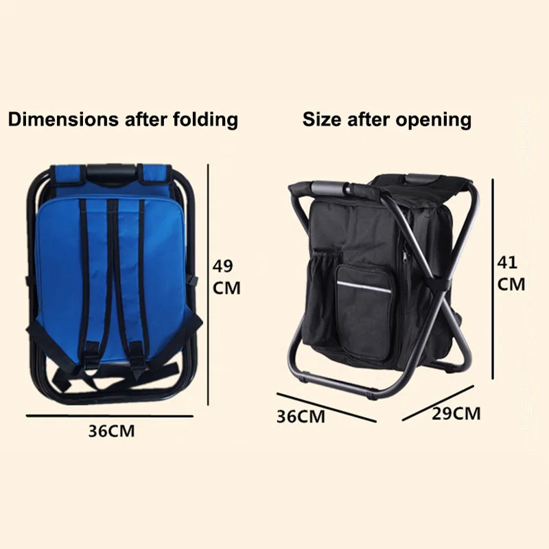 2 in 1 Folding Hunting Bag Chair Portable Backpack Cooler Insulated Picnic Bag Hiking Seat Camping Waterproof Fishing Chair New