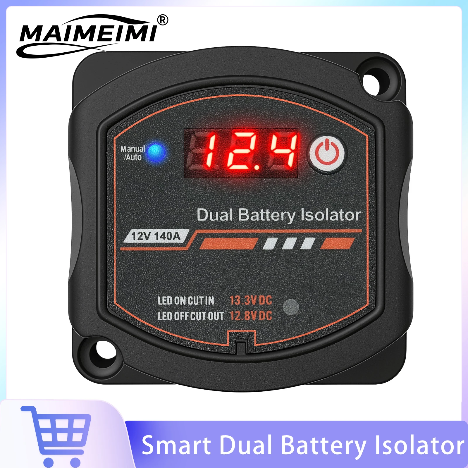 Smart Dual Battery Isolator 12V 140A Battery Relay Cable Kit Digital Voltage Sensitive Relay Switch For Car Truck RV Camper UTV