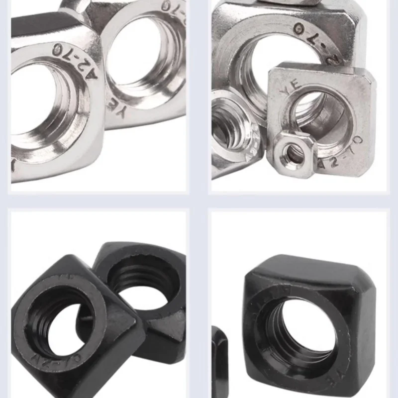 M3 M4 M5 M6 M8 M10 M12 316/304 Stianless Steel Metric Square Nut Thin Square Nut Wafer Foursquare Quadrate Nuts