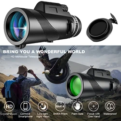 Monocular Telescopes 80X100 High Power Hd Portable Mini Waterproof Lightweight Compact Monocular For Bird Watching Travel