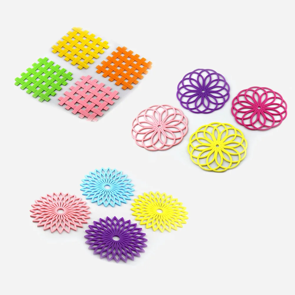 

1 Pc Round Flower Silicone Coaster Insulation Mat NonSlip Heat Resistant Pad For Kitchen Dining Room Home Supplies