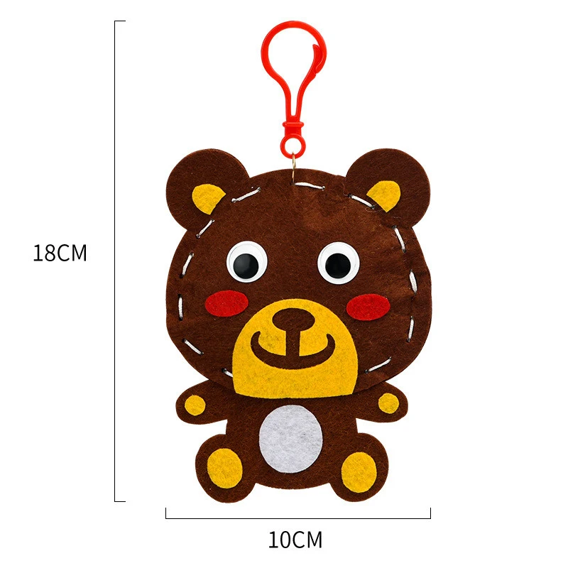 Kit llavero tela Montessori, manualidad cosida para niños - imagen 2