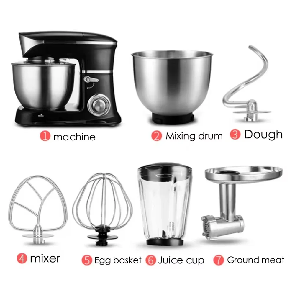 Commercial 6.5L Stand Food Blender Electric Meat Grinder 3 In1 Food Processor Dough Mixer Planetary Food Mixer Machines view 5