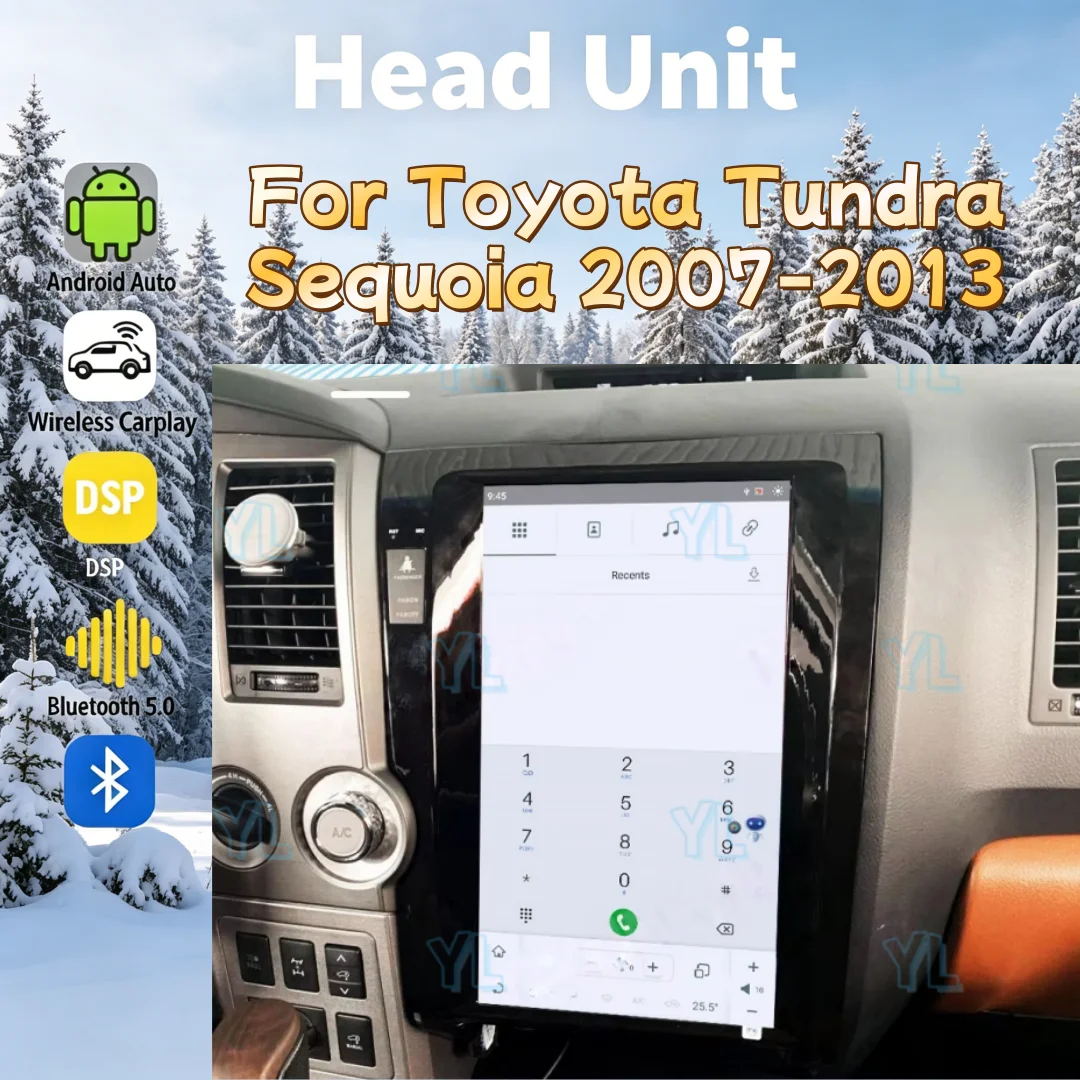

13.6" HD Screen Android 13 For Toyota Tundra Sequoia 2007-2014 Car Multimedia Player Carplay Display Radio Audio Unit GPS 4G DSP