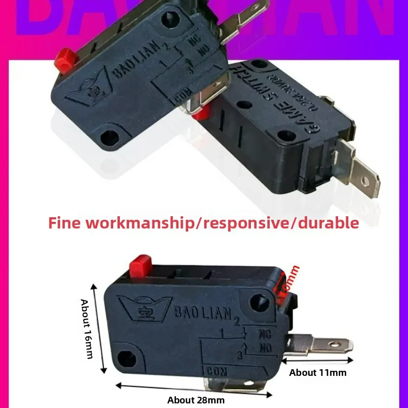 10pcs Baolian 2 Pin Micro Switch for Arcade Machine with Light Illuminated Button Direct From Manufacturer Coin Operated Games