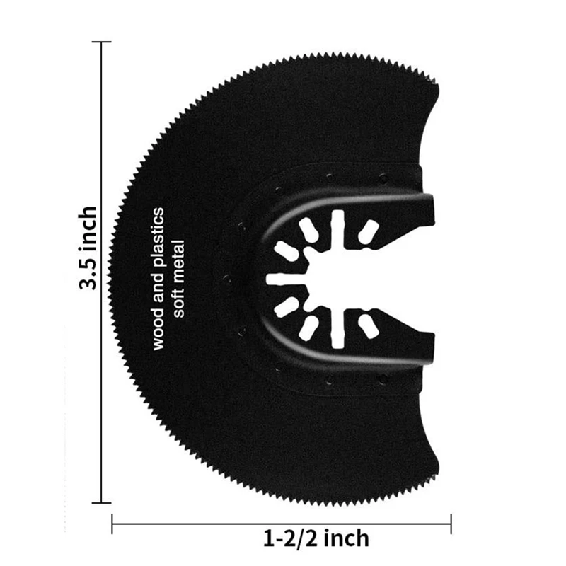 목재 절단용 반원형 HCS 세그먼트 톱날, 다기능 전동 공구, 진동 멀티 공구, 88mm, 5 개
