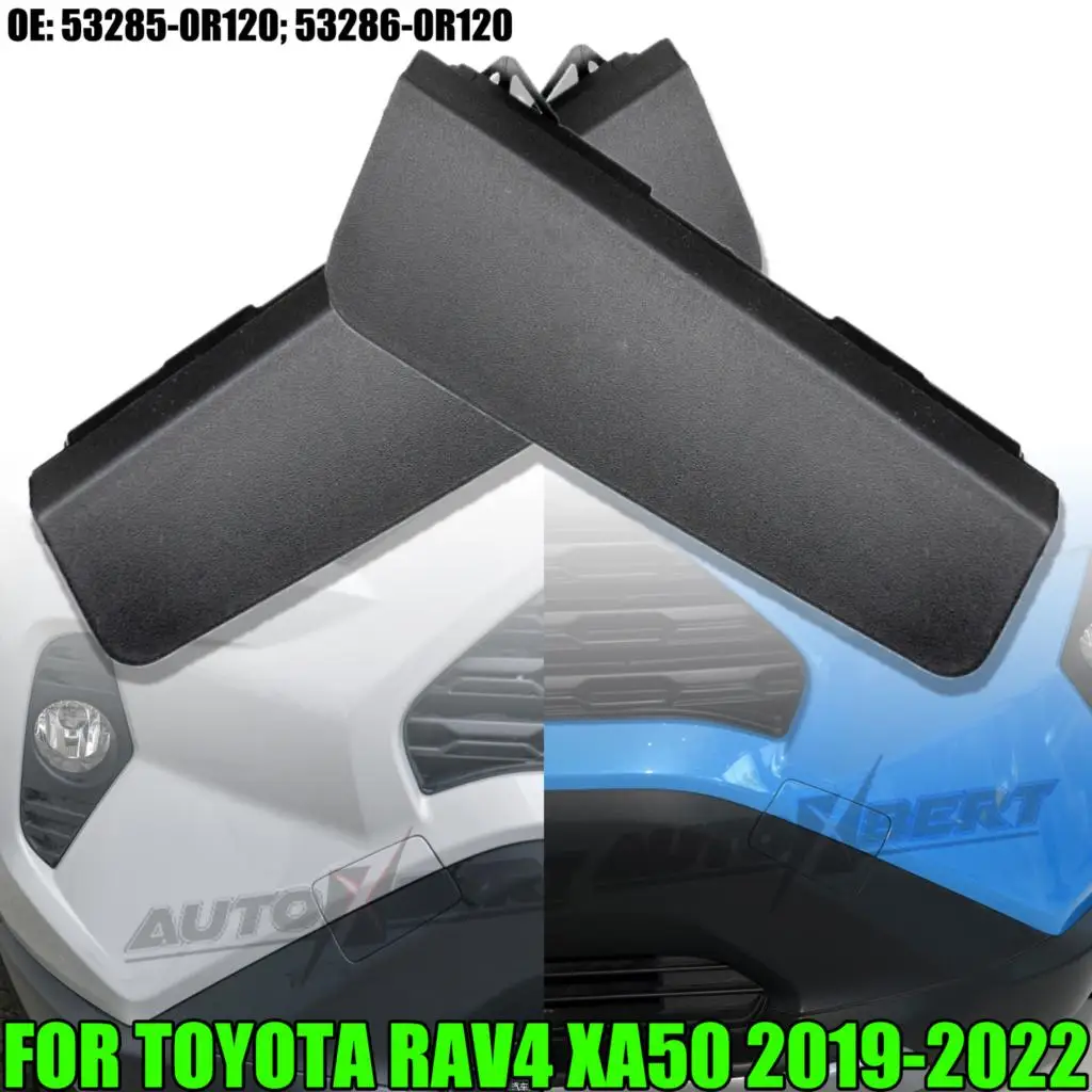 2x Front Bumper Tow Hook Cover 53285-0R120 53286-0R120 For Toyota RAV4 2019-2021 Right Left Towing Trailer Cap Hitch Car Parts