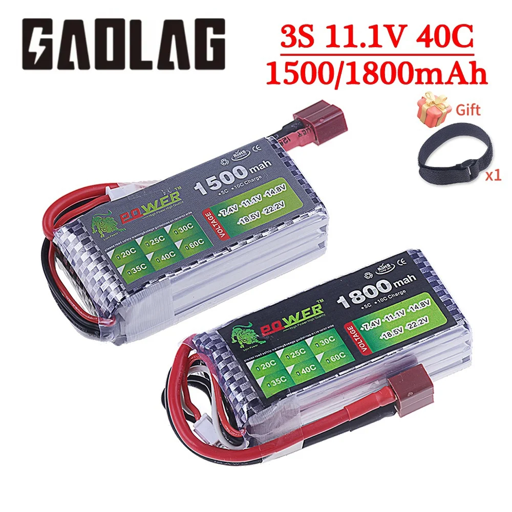 

3S 11.1V Lipo Battery 1500mAh 1800mAh 40C With Deans T JST XT30 XT60 Plug For FPV Airplane Drone Remote Control Toys 3S Battery